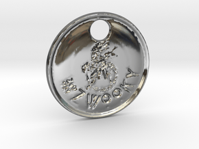 ZWOOKY Style 103 Sample - keychain alien in Fine Detail Polished Silver