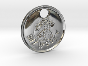 ZWOOKY Style 102 Sample - keychain alien in Fine Detail Polished Silver