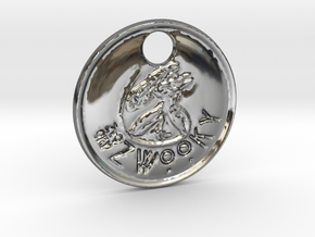 ZWOOKY Style 101 Sample - keychain alien in Fine Detail Polished Silver