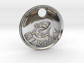 ZWOOKY Style 96 Sample - keychain shark in Fine Detail Polished Silver