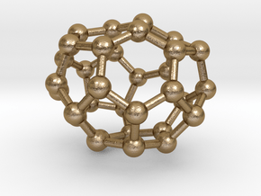 0010 Fullerene c32-1 c2 in Polished Gold Steel