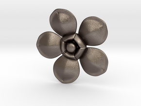 Flower in Polished Bronzed Silver Steel