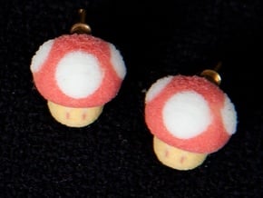 Super Mario Mushrooms Earrings in Full Color Sandstone