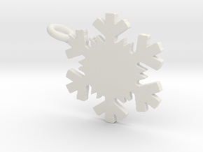 Snowflake Necklace in White Natural Versatile Plastic