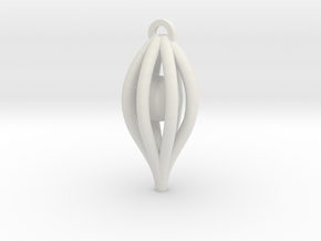 TearDrop Pendant in White Natural Versatile Plastic
