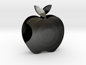 Apple Sculpture in Matte Black Steel