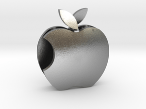 Apple Sculpture in Natural Silver