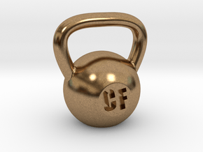Crossfit Kettlebell Weight Pendant and Keychain in Natural Brass