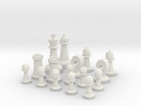 Half Chess Set in White Natural Versatile Plastic
