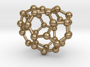 0016 Fullerene c34-1 c2 in Polished Gold Steel