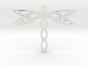 Dragonfly pendant in White Natural Versatile Plastic