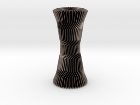 Vase     in Polished Bronzed Silver Steel