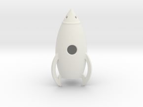 Cartoon Rocket in White Natural Versatile Plastic