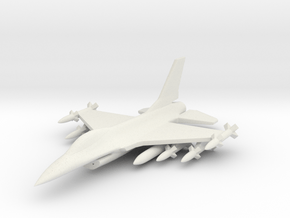 1/285 Scale F-16D w/Ordnance in White Natural Versatile Plastic