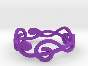 Size 6 G-Clef Ring A in Purple Processed Versatile Plastic