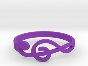Size 9 G-Clef Ring  in Purple Processed Versatile Plastic