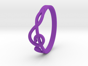 Size 8 G-Clef Ring  in Purple Processed Versatile Plastic