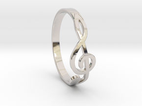 Size 6 G-Clef Ring  in Platinum