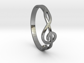 Size 6 G-Clef Ring  in Polished Silver