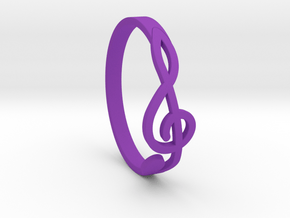 Size 6 G-Clef Ring  in Purple Processed Versatile Plastic