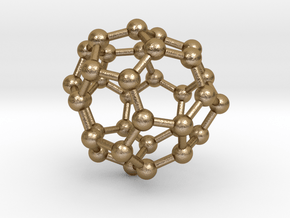 0020 Fullerene c34-5 c2 in Polished Gold Steel