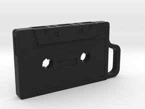 Cassette shape Keyring Key fob (Small) in Black Natural Versatile Plastic