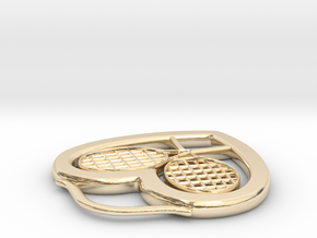 Heart And Tennis Rackets in 14K Yellow Gold