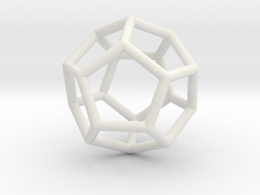 0022 Fullerene c20ih Bonds (Dodecahedron) in White Natural Versatile Plastic