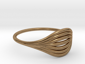Flow Ring 01  in Natural Brass