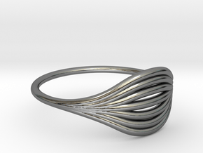 Flow Ring 01  in Fine Detail Polished Silver