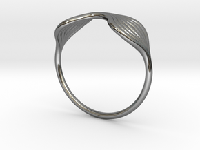 Flow Ring 02 in Fine Detail Polished Silver