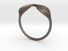 Flow Ring 02 in Polished Bronzed Silver Steel