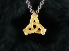 Pendant Trinity No.1 in Polished Gold Steel