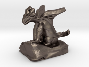 Pseudodragon Companion for Ranger or Warlock in Polished Bronzed Silver Steel