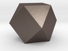 Cube Octahedron (Vector Equilibrium) in Polished Bronzed Silver Steel