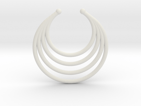Faux Septum - Dropped Rings (medium) in White Natural Versatile Plastic