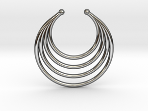 Faux Septum - Dropped Rings (medium) in Fine Detail Polished Silver