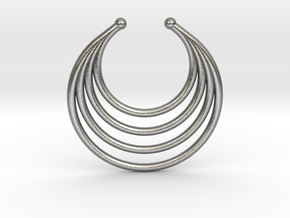 Faux Septum - Dropped Rings (medium) in Natural Silver
