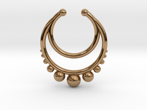Faux Septum Dropped Ring with Spheres Under (wider in Polished Brass