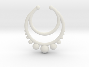 Faux Septum Dropped Ring with Spheres Under (wider in White Natural Versatile Plastic