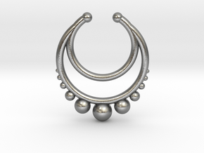 Faux Septum Dropped Ring with Spheres Under (wider in Natural Silver