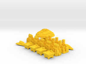 Space Game Pieces in Yellow Processed Versatile Plastic