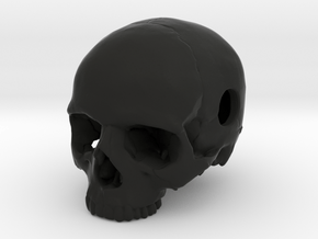 20mm .8in Keychain Bead Human Skull in Black Natural Versatile Plastic