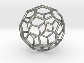 0024 Fullerene c60-ih Bonds/Truncated icosahedron in Natural Silver