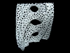 Julia Vase #001 - Coral in White Processed Versatile Plastic