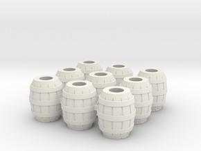 9 Barrels for 28mm minis in White Natural Versatile Plastic