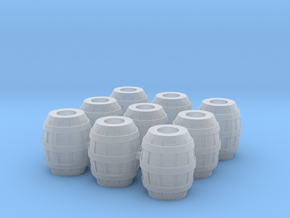 9 Barrels for 28mm minis in Smooth Fine Detail Plastic