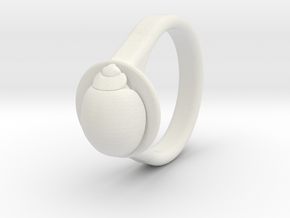 Ladybird Ring (16) in White Natural Versatile Plastic
