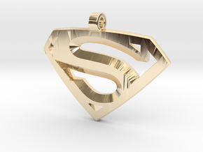 Superman Medallion in 14K Yellow Gold