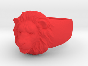 Lion Ring (size11) in Red Processed Versatile Plastic